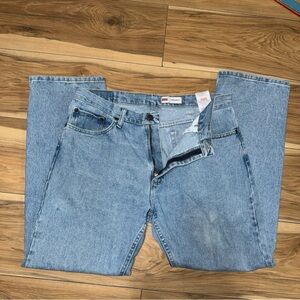 Wrangler Regular Fit 34x30 Men Jeans Regular Light Blue Denim Dadcore Distressed